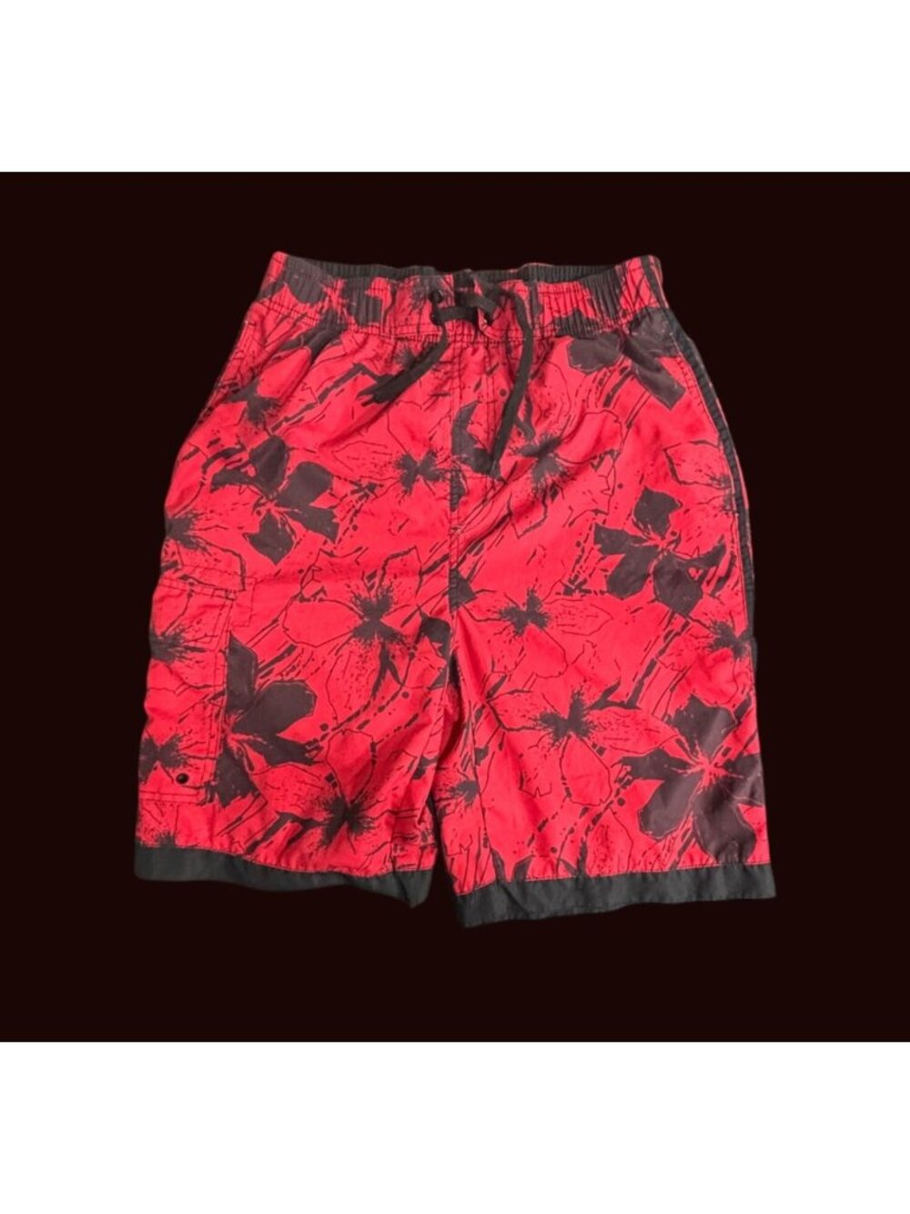Men’s Tru Cal Red Floral Swim Shorts Size M